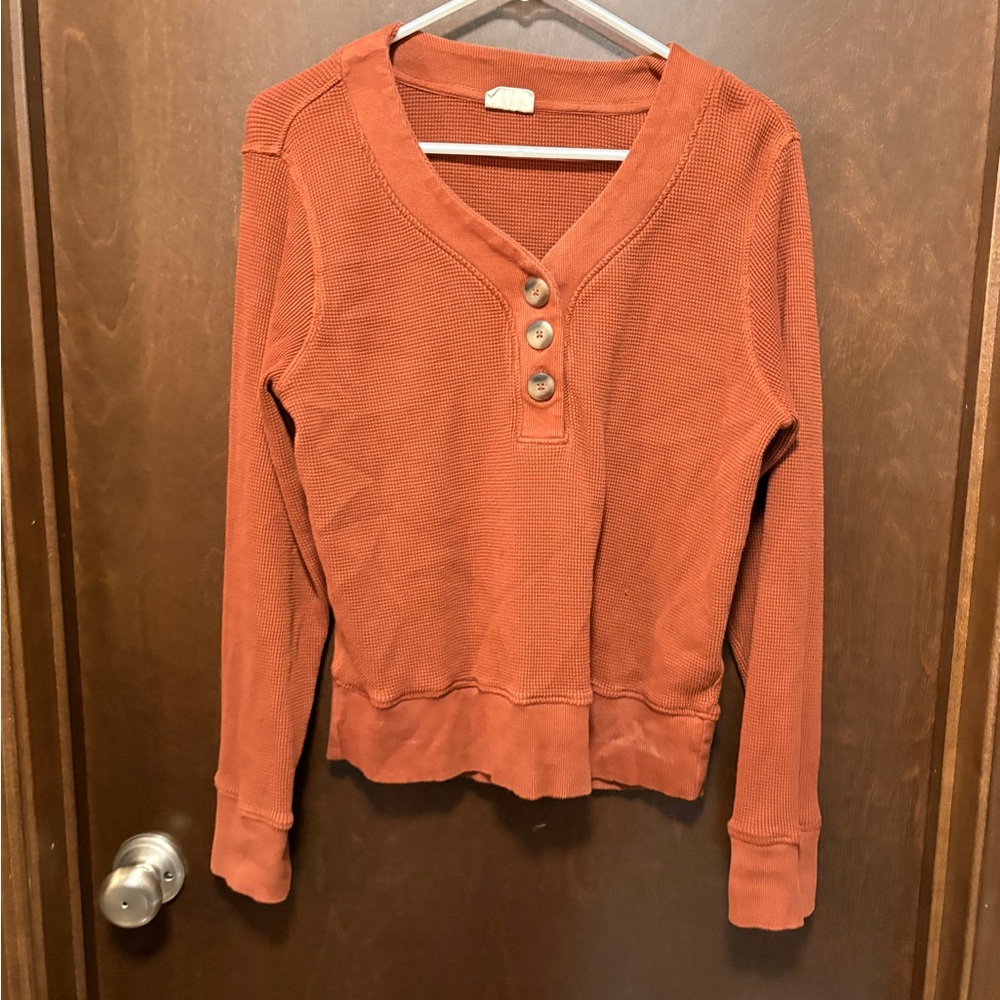 Pact Women's Terracotta Button-Down Shirt